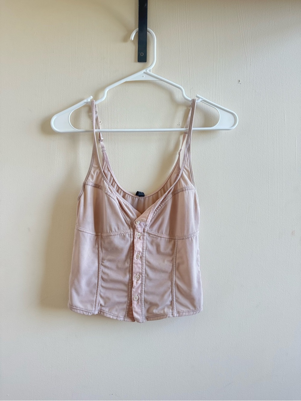 Out From Under Blush Pink Button Front Cami Tank